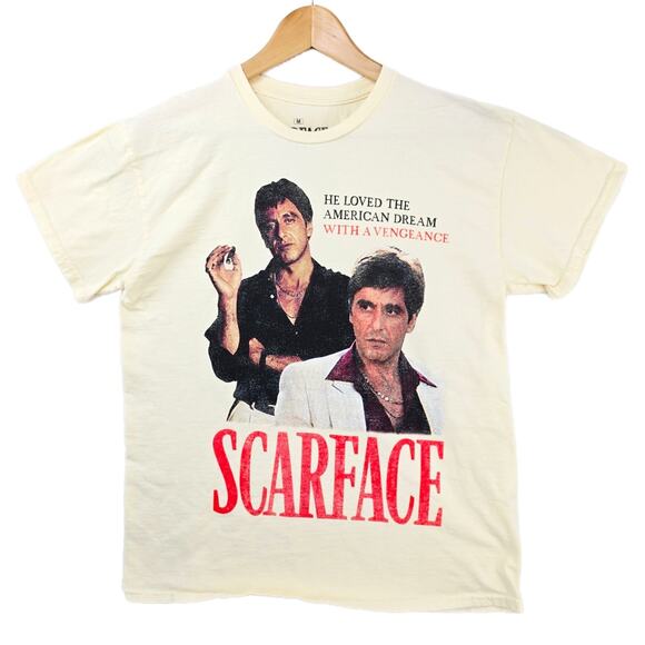 Ripple Junction Scarface Shirt Mens Medium Beige Movie Tony Montana Mafia - Picture 1 of 7